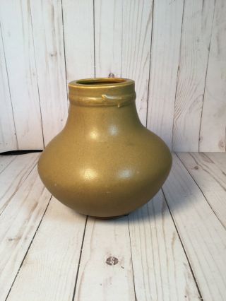 Ginkgo Leaf Pottery Vase With Tags & Makers Mark Natural Tone 2