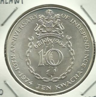 Malawi 10 Kwacha 1974 Silber Km 13 Proof Unc