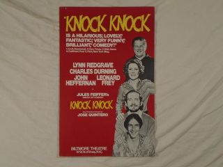 Knock Knock Show Poster Charles Durning York City Biltmore Theatre