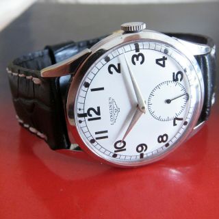 Vintage Longines Mens Watch White Dial17 Jewels Swiss Made 1950s,  Calibre 12.  68z