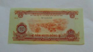 1963 Vietnam Currency 50 Nam Muoi Dong Banknote Uncirculated
