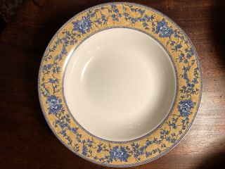 Set Of 4 - American Atelier English Toile Blue & Yellow Rimmed Bowls