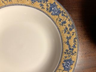 SET OF 4 - AMERICAN ATELIER ENGLISH TOILE BLUE & YELLOW RIMMED BOWLS 3