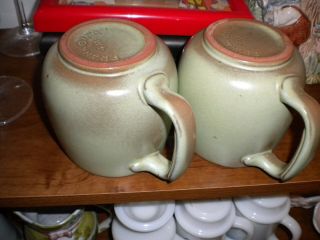 Vintage Frankoma Pottery Xl Coffee Mug 4m Prairie Green X2