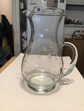 Princess House Heritage Crystal Pitcher Ice Lip 10 " 72 Oz.  “exellent Condition”