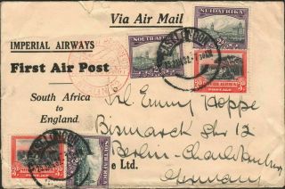 South Africa 1932 Imperial Airways Cover - East London To Germany - Scarce