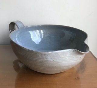 Vintage Mary/edwin Scheier Geometric Redware Bowl W/applied Handle & Spout 1955