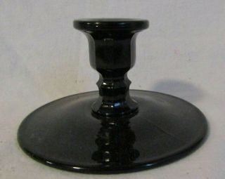Vintage Black Amethyst Glass Flat Base Candle Holder