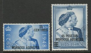 Morocco Agencies 1948 George Vi Royal Silver Wedding Sg 176 - 177 Fine.
