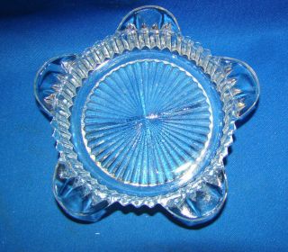 Anchor Hocking Queen Mary Clear Depression Glass Ashtray Coaster Trinket Box @h