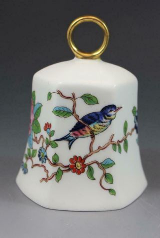 Aynsley Pembroke Porcelain Wedding Bell W/ Box Flower & Bird Motif