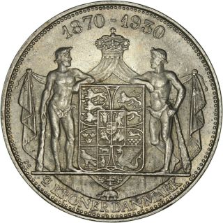Denmark: 2 kroner silver 1930 UNC 3
