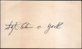 Autograph,  Sgt.  Alvin C.  York,  Wwi American Hero
