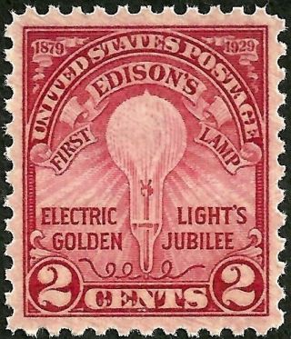 Sc 655 Old 1929 Edison Rotary Us/usa Stamp Og Nh Mnh Xf/superb Jumbo Gem