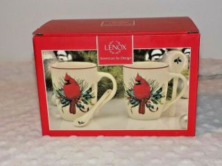 Cardinal Lenox Winter Greetings Cocoa Mug And Spoon Set Of 2 Box
