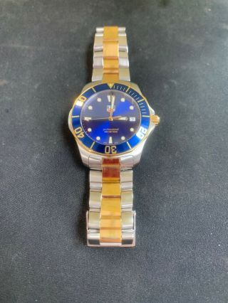 Tag Heuer Wab1120 Blue Aquaracer Watch W/ Gold Band