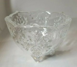 Mikasa Snowflake Votive Candle Holder Candy Dish 3 Footed Christmas Winter Bowl