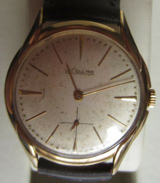 Le Coultre 18k Solid Gold Dial Vintage And Very Thin Case Movement Best