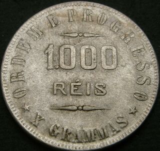 Brazil 1000 Reis 1907 - Silver - Vf - 1832 ¤
