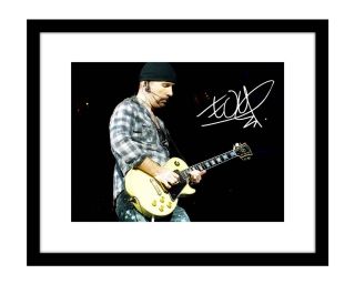 The Edge 8x10 Signed Photo U2 Concert Picture Rock Band Music Autographed Song