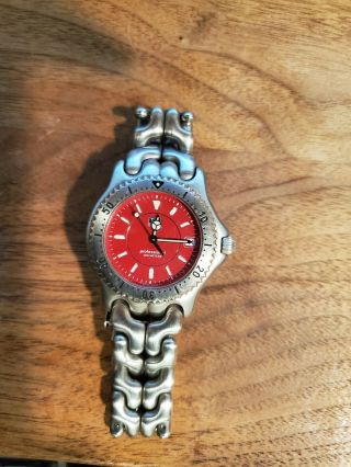 Tag Heuer S/el Watch Very Rare Red Face Model Wg111c 200m Professional