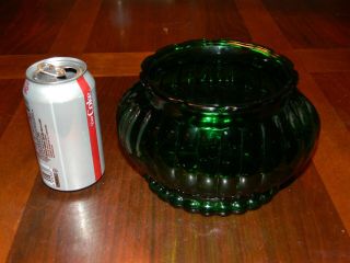 Vintage Oval Emerald Green Glass Bowl Vase Planter A.  L.  R.  Co.  1950 
