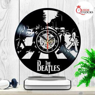 The Beatles Music Abbey Road Zebra Crossing Vinyl Record Wall Clock Fans Gift Lp