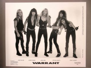 Warrant Promo Photo 8 X 10 Glossy Black & White 1990 Jani Lane