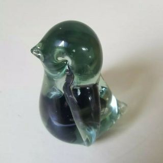 Small Hand Blown Murano Style Art Glass Cute Baby Penguin Ornament