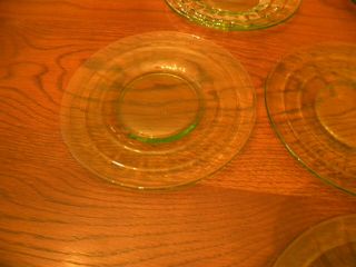 Set of 6 - Block Optic Green Depression Glass Saucers by Hocking Co. 2