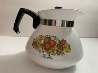 Corning Ware P - 104 Spice Of Life Tea Pot 6 Cup Vintage