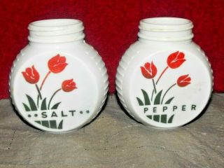 Vintage Fire King ? Vitrock Tulips Range Salt And Pepper Shaker (no Lids)