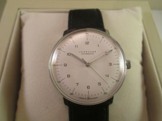 Junghans Max Bill Automatic 38mm Black Leather Strap