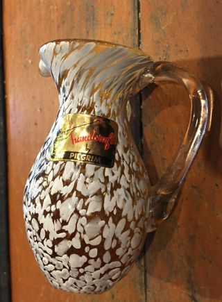 Vintage Splatter Glass Handcraft By Pilgrim Small Pitcher
