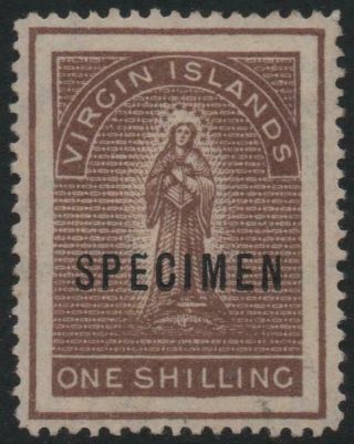 Br.  Virgin Islands: 1889 Sg 40s 1/ - Sepia Average Mounted Spec Ovpt (26102)