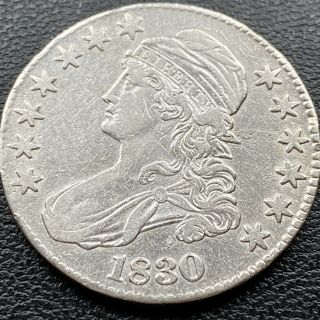 1830 Capped Bust Half Dollar 50c Xf - Au 22136