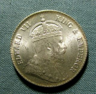 1904 Hong Kong 10 Cents Silver Coin Great Britain China -