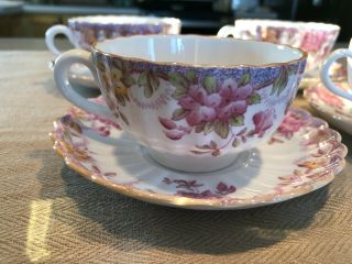 Set Of 4 Vintage Spode “irene” China Tea Cups And Saucers