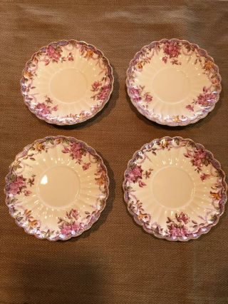 Set Of 4 Vintage Spode “Irene” China Tea Cups And Saucers 3