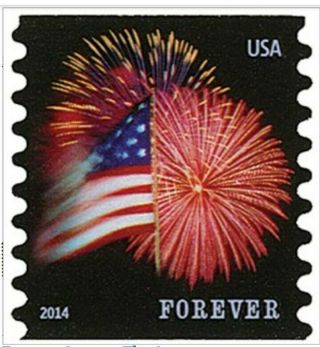 Usps Forever Star - Spangled Banner Flag And Fireworks Stamps 5 Rolls/ 500 Pcs