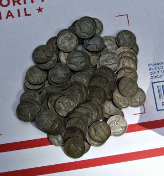 100 1942 - 1945 Wartime 35 Wwii Jefferson War Silver Nickels
