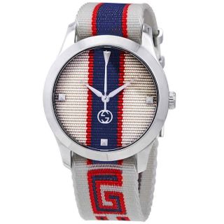 Gucci G - Timeless White/red/blue Dial Men 