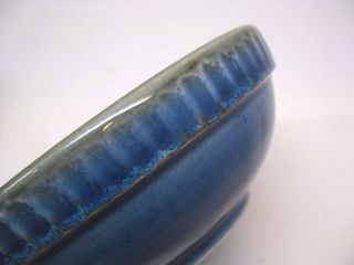 Vintage Pair 2 Handcrafted Studio Pottery Glazed Ceramic Blue Bowl Signed Hunter 2