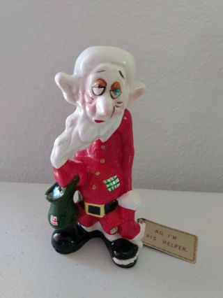 Vintage Kreiss Psycho Christmas Figurine Santa Helper Sad Sack Patches/with Tag