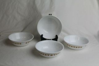 Corning Ware Corelle Gold Butterfly Pattern Four (4) Soup / Salad Bowls 2