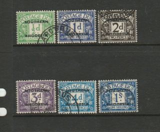 Southern Rhodesia,  1951 Postage Due Set Less 4d Grey Green Fu Sg D1 - D5 & D7