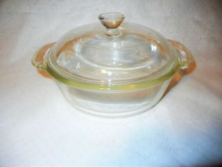 Fire - King Glass Casserole Dish With Lid 13 Size 1 Quart Usa Vintage