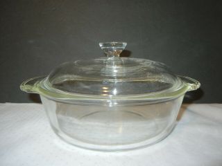FIRE - KING GLASS CASSEROLE DISH with LID 13 SIZE 1 QUART USA VINTAGE 3