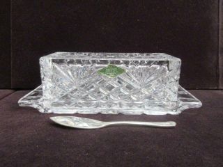 Shannon Crystal Designs Of Ireland Butter Dish With Lid And Spreader Euc