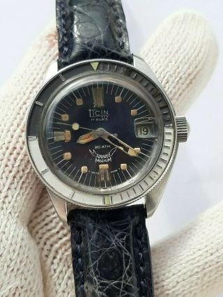 Vintage Squale Watch Medium Diver Ticin 20 Atm Automatic Mens 36mm.
